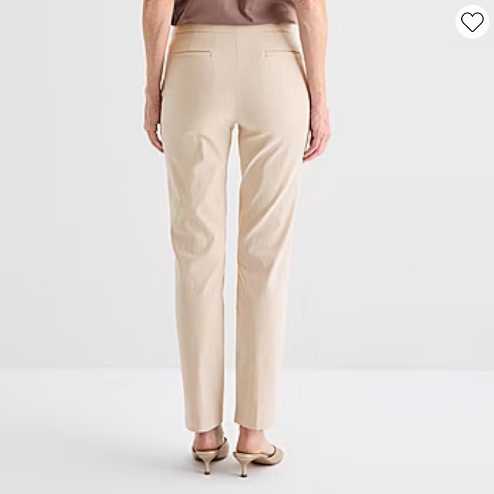 NWT Liz Claiborne Beige Straight Leg Pants - Picture 2 of 9